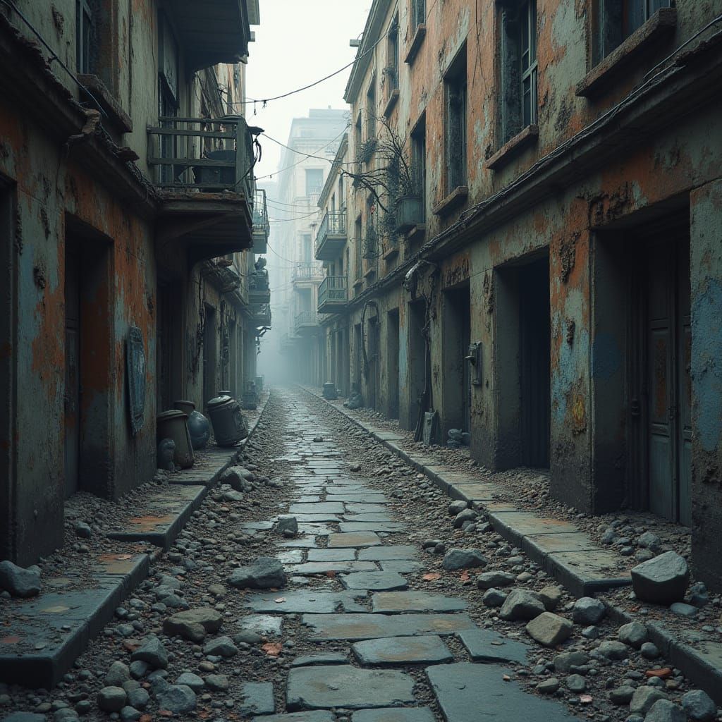 Grim Dark Urban Ruins: 2D Tileset in WH40k Style