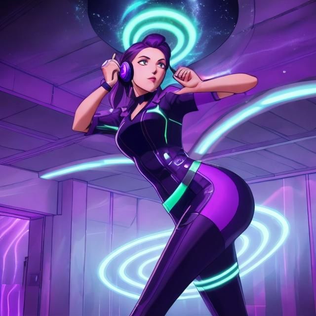 Hypnotic Nightclub Dancer in Neon Lights