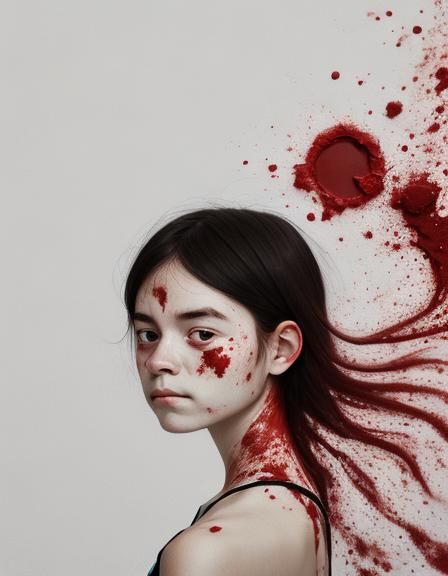 Minimalist Self-Portrait in Menstrual Blood