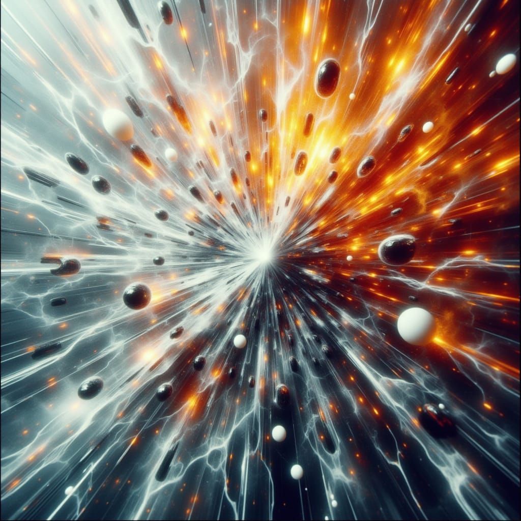 Ethereal, Abstract Artwork with Fractured Glass and Flickeri...