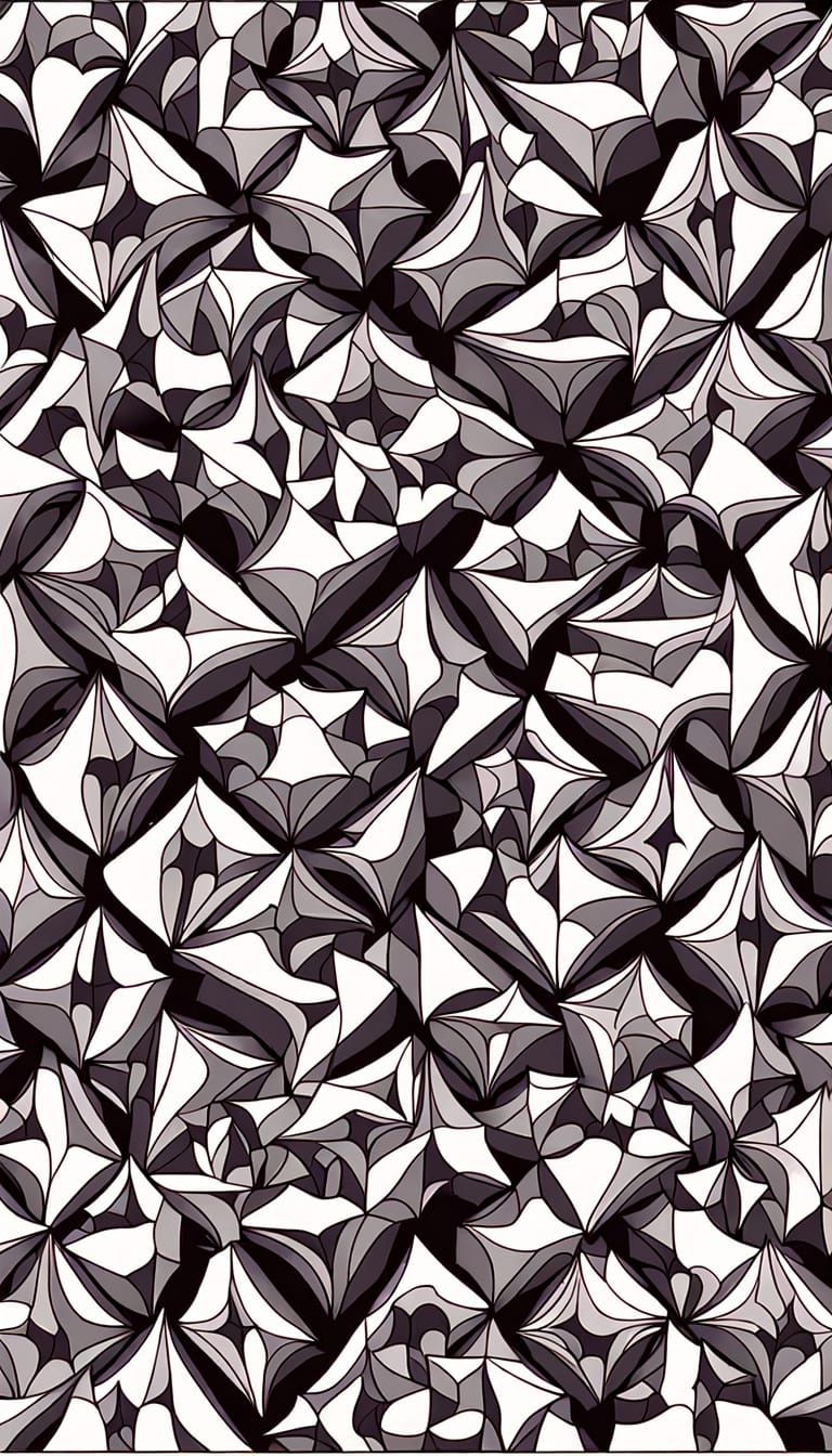 Optical Art Geometry in Escher Style