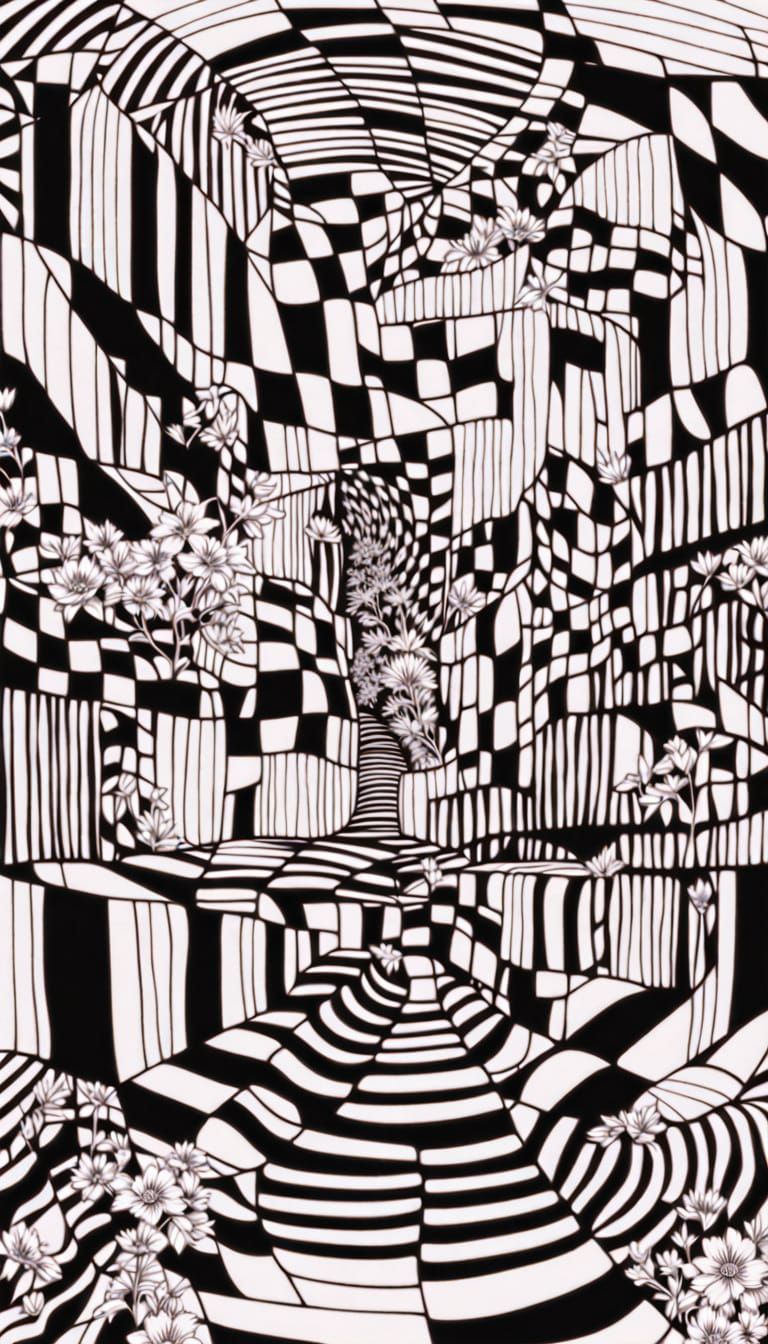 Optical Art Geometry Inspired by M.C. Escher