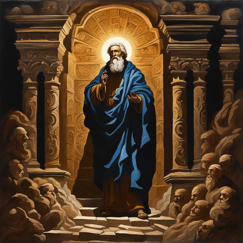 Baroque Prophet Isaiah in Dramatic Lighting