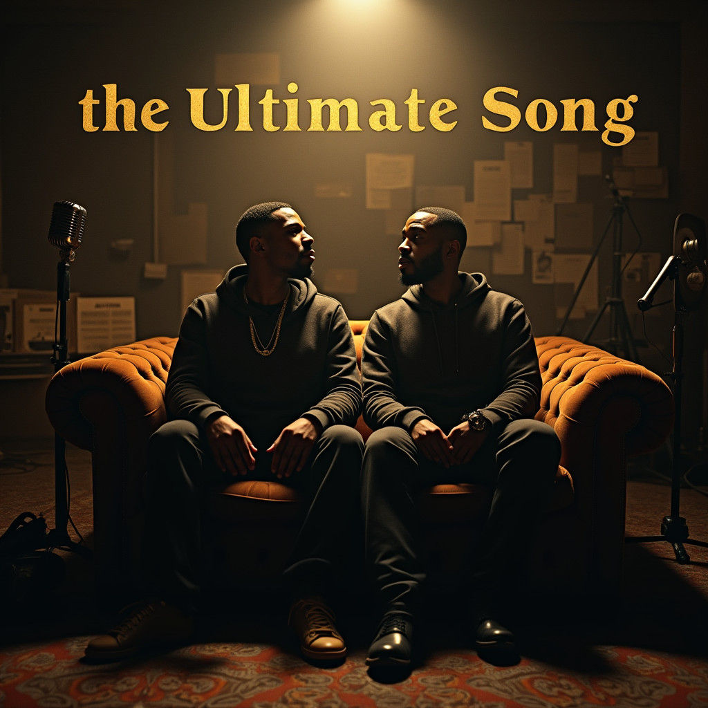 Musicians in Dimly Lit Recording Studio