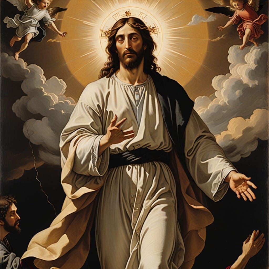 Jesus Christ in Heavenly Glory with Golden Halo