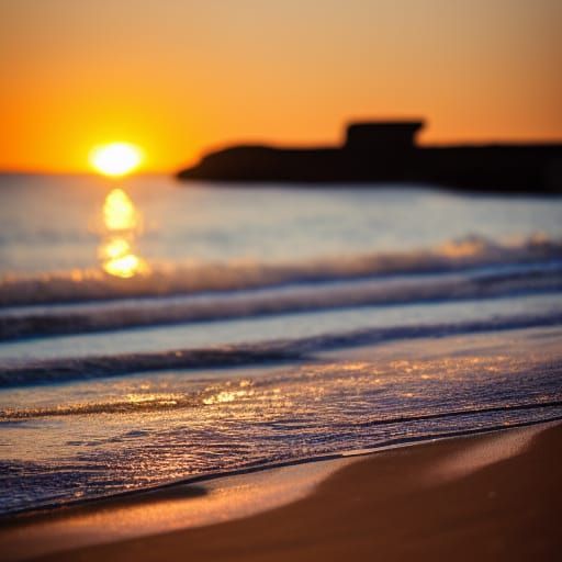 Golden Sunset on a Tranquil Beach