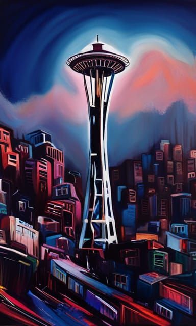 Apocalyptic Seattle: Decaying Space Needle in Ruins