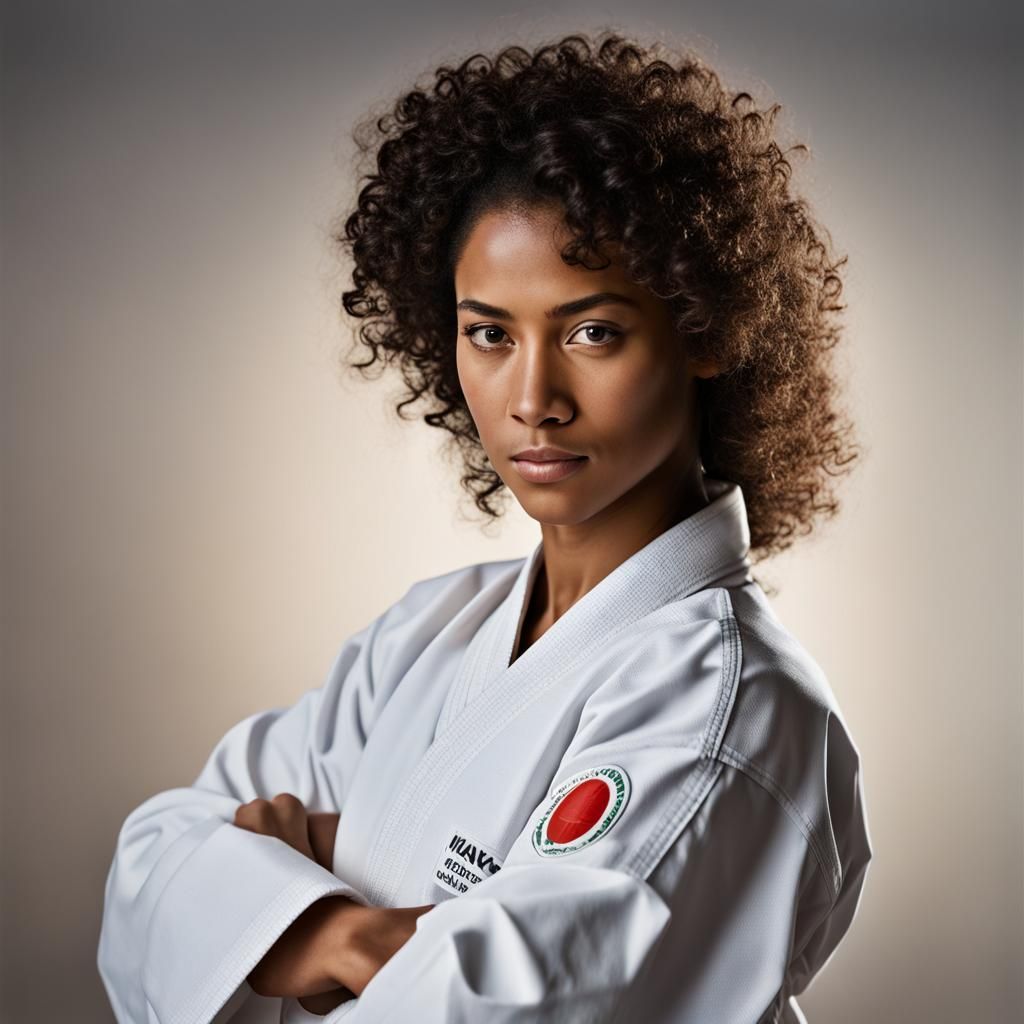 1970s Karate Students in Action Portrait