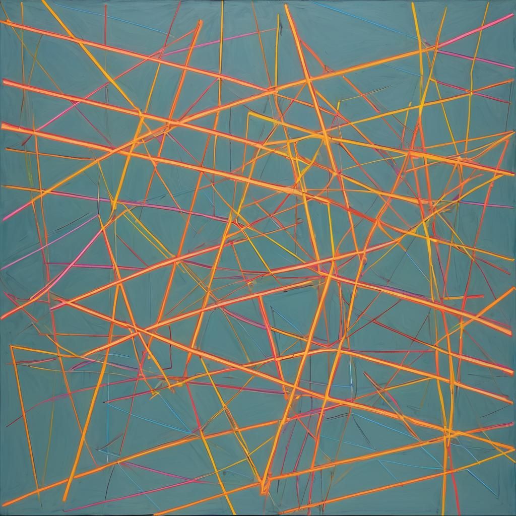 Neon Pop Art Geometric Abstract Painting