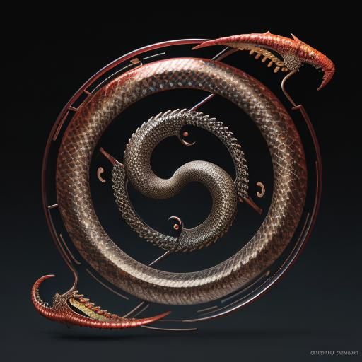 Lamprey Ouroboros in Detailed 3D Anime Art