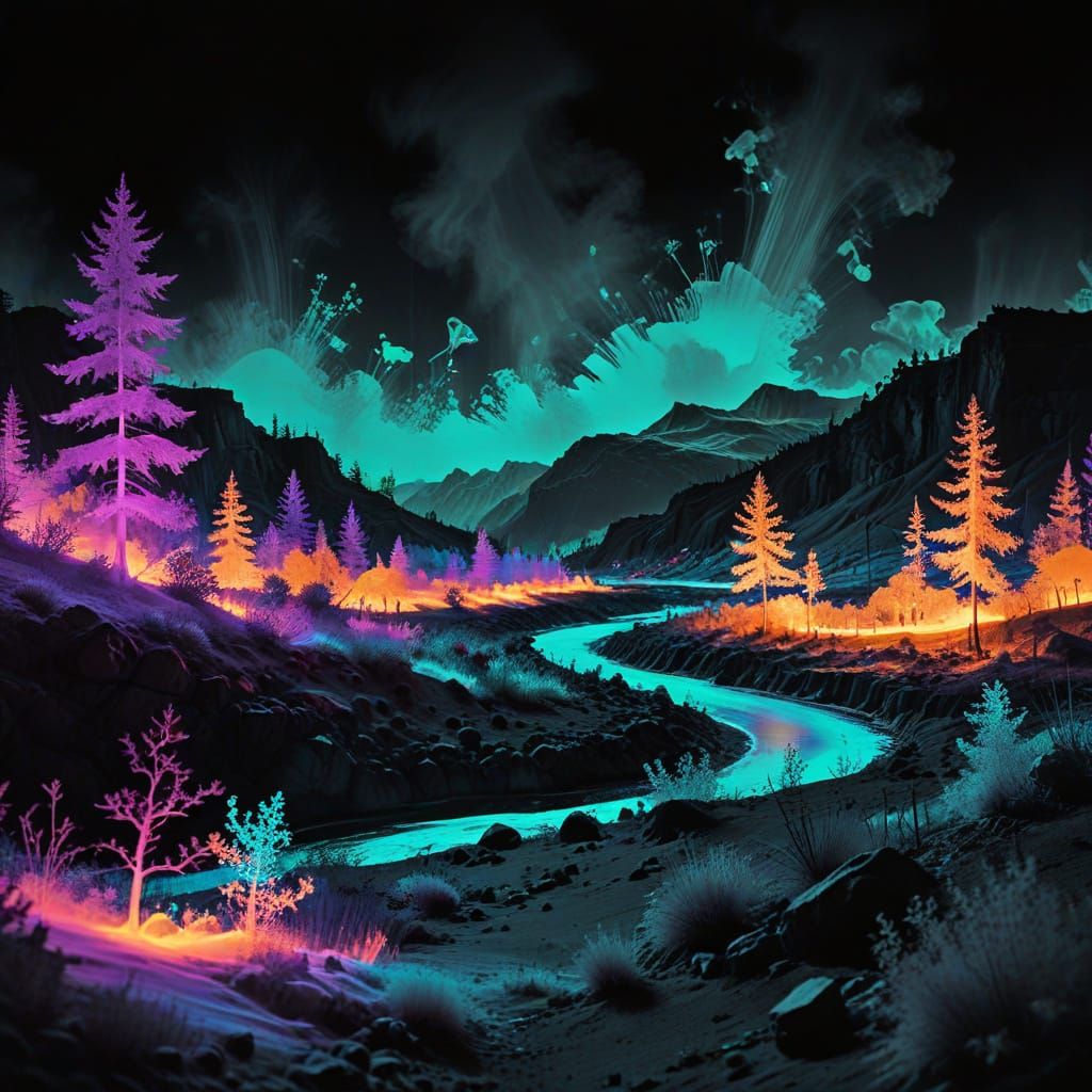 Thermal Photogram of Cinematic Landscape