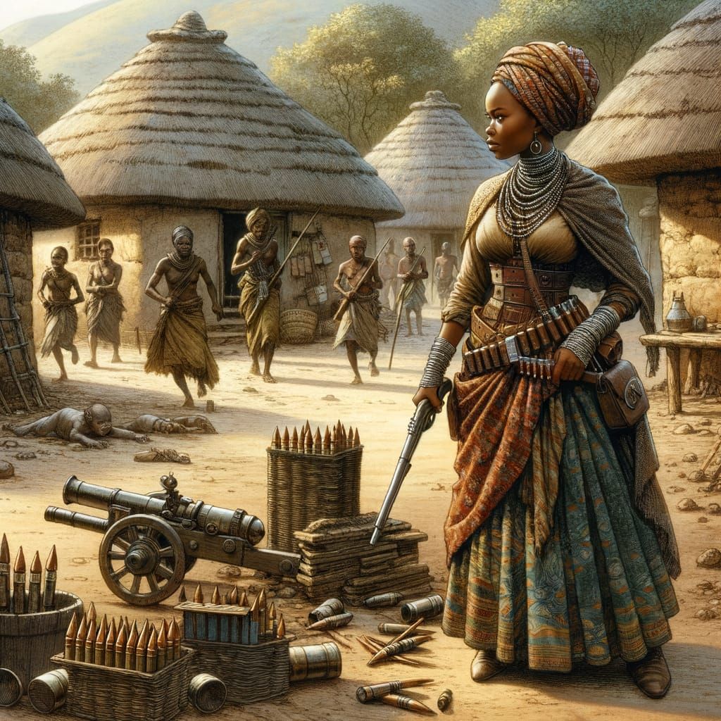 Bantu Spy in Traditional Guise Observes Village