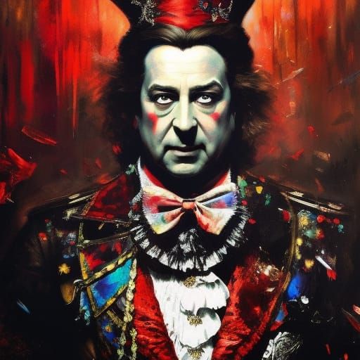 Victorian King of Hearts Portrait with Paint Splatters