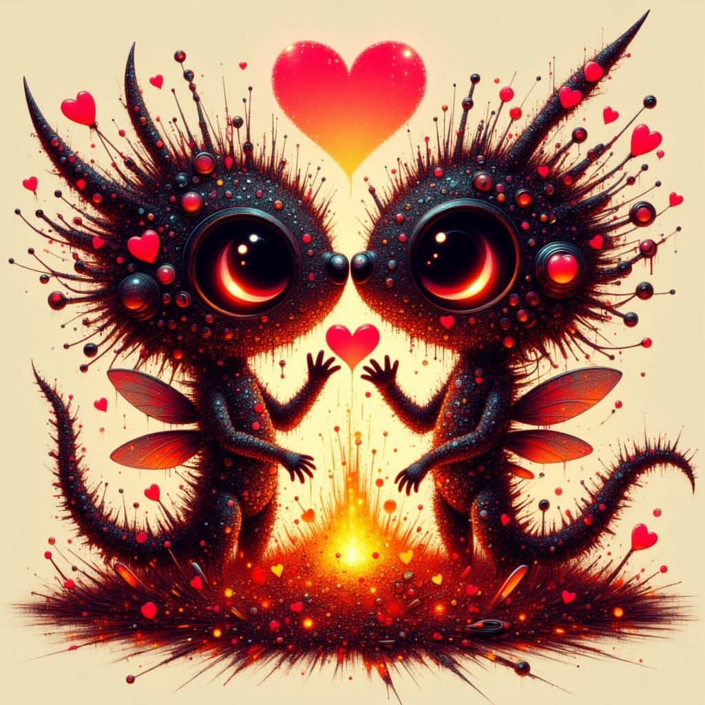 Demonic Lava Creatures in Volcanic Embrace