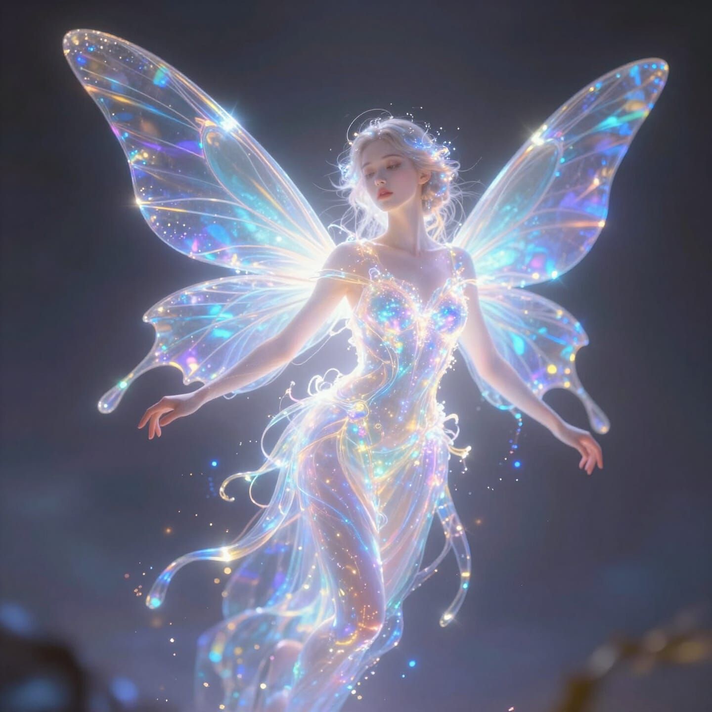 Ethereal Fairy Made of Light and Energy