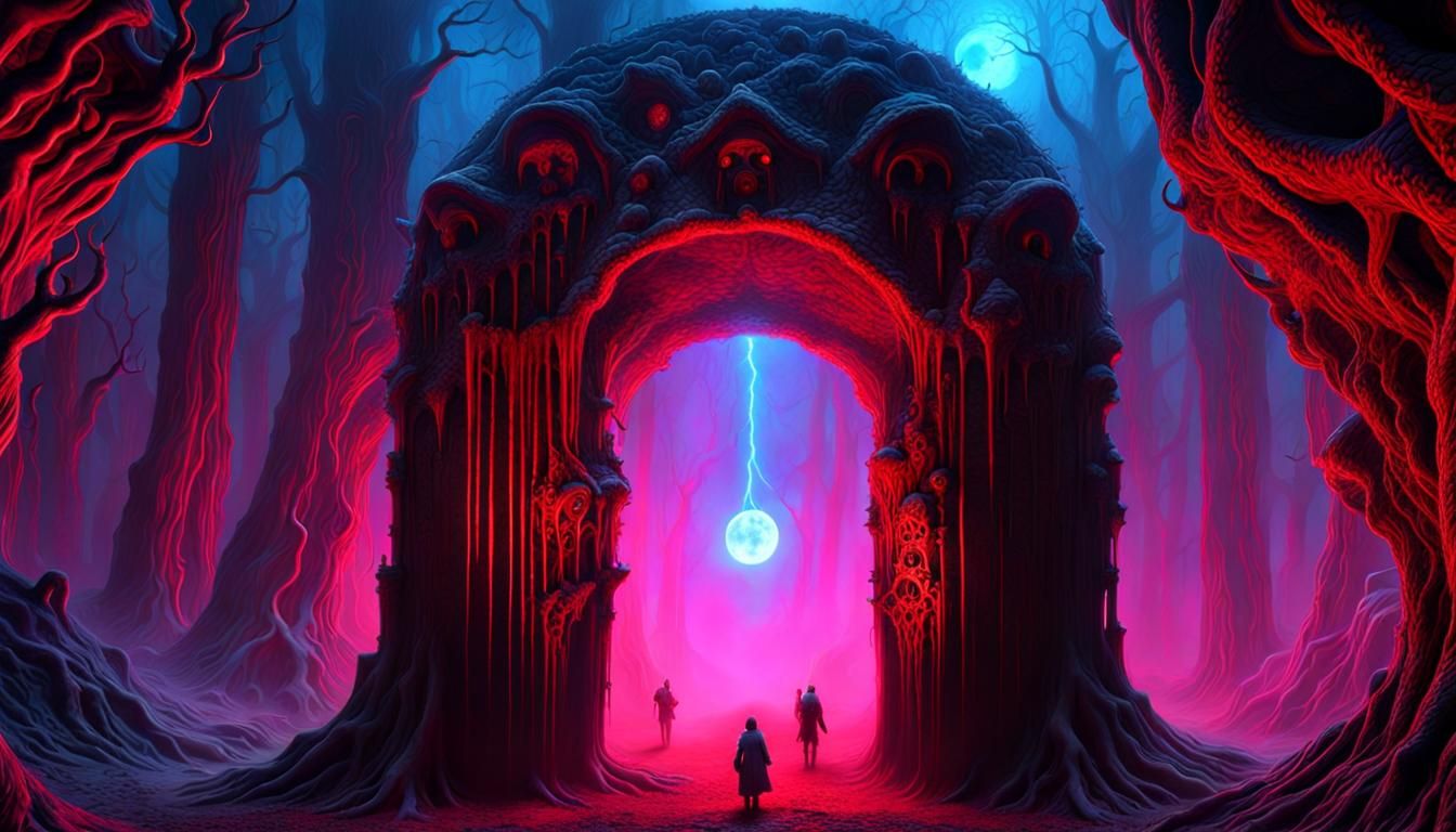 Quantum Portal to Another Dimension in Sci-Fi Style