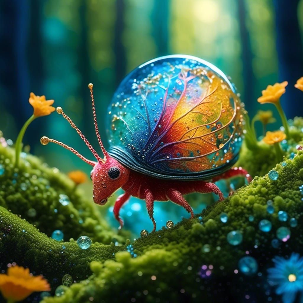 Enchanted Forest Inside Surreal Snail Shell