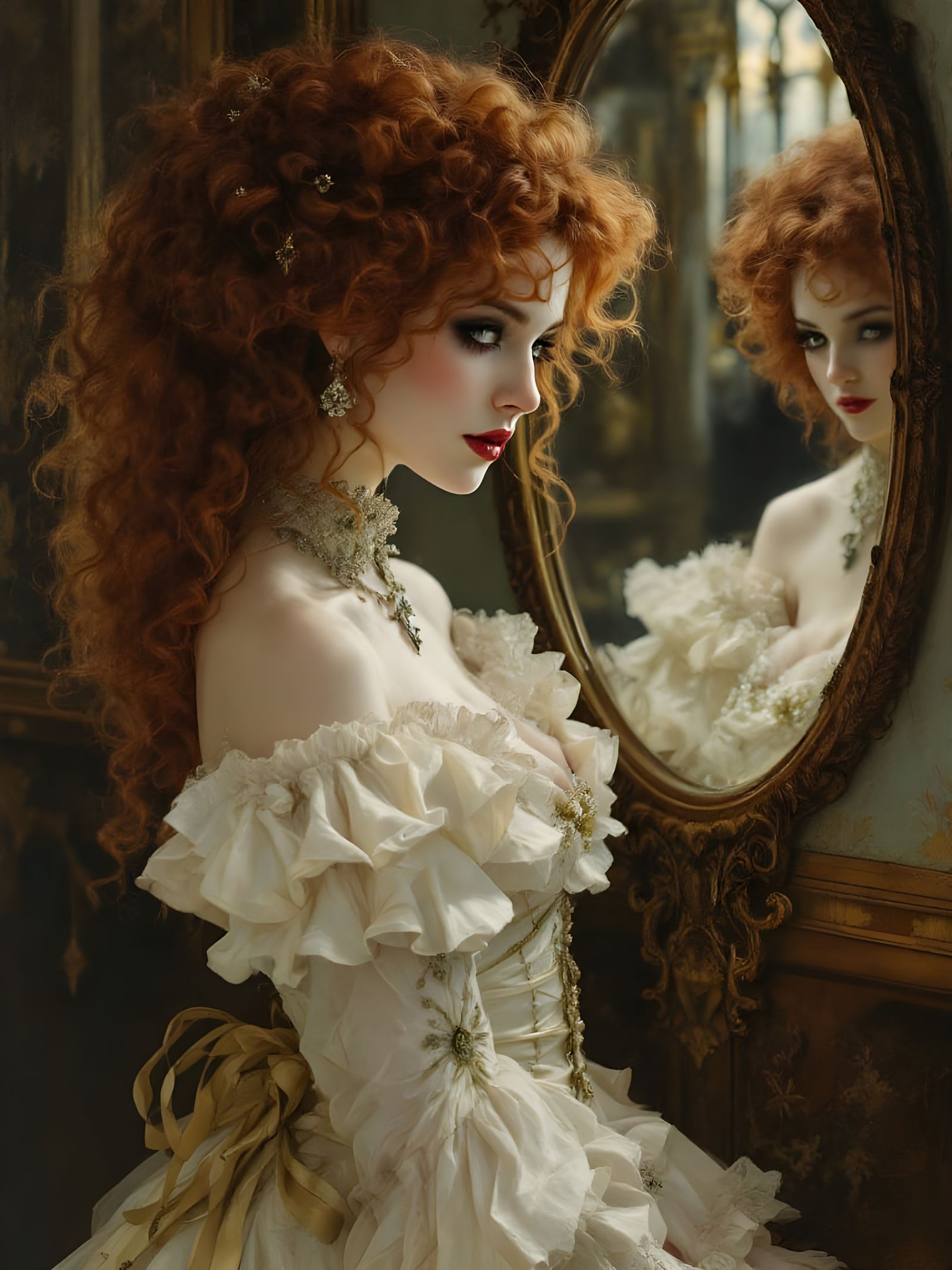 Dreamy Victorian Vampire in Edward Cucuel Style