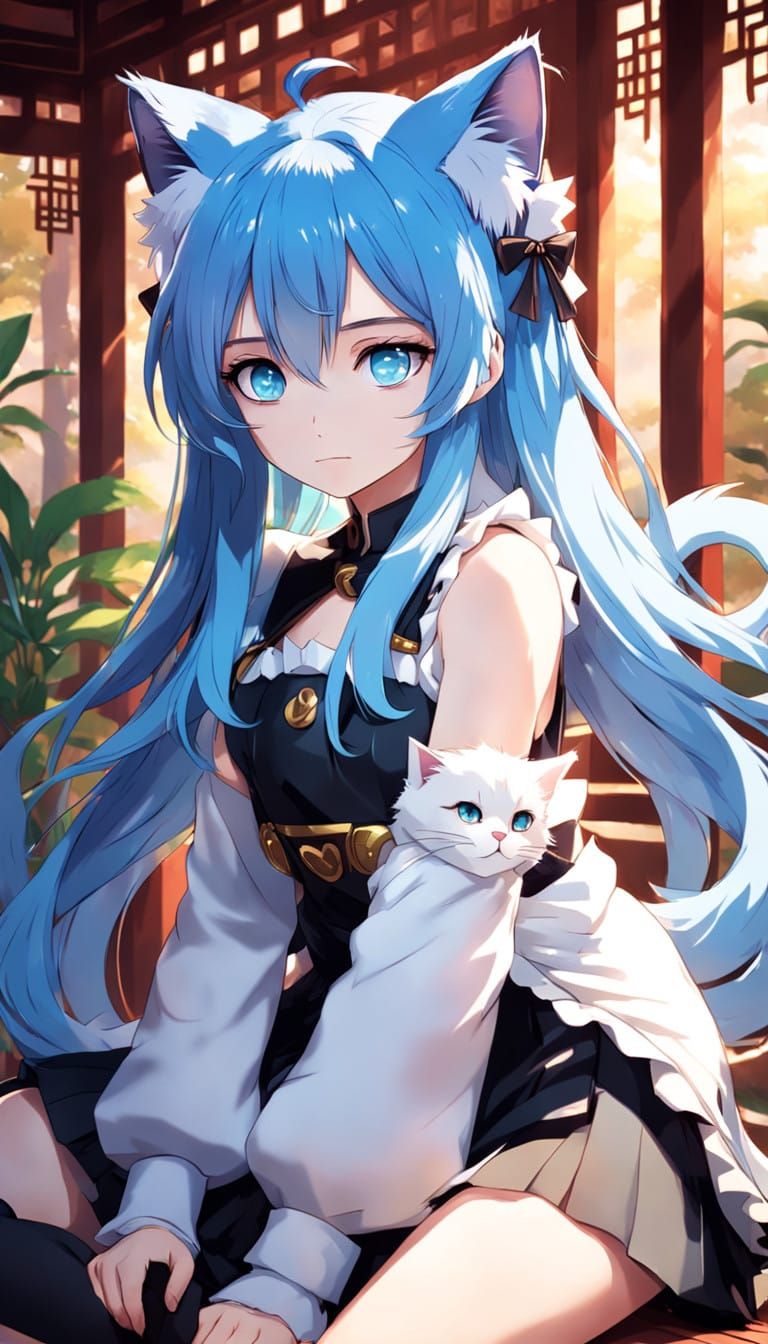 Ethereal Anime Goddess Basks in Serenity