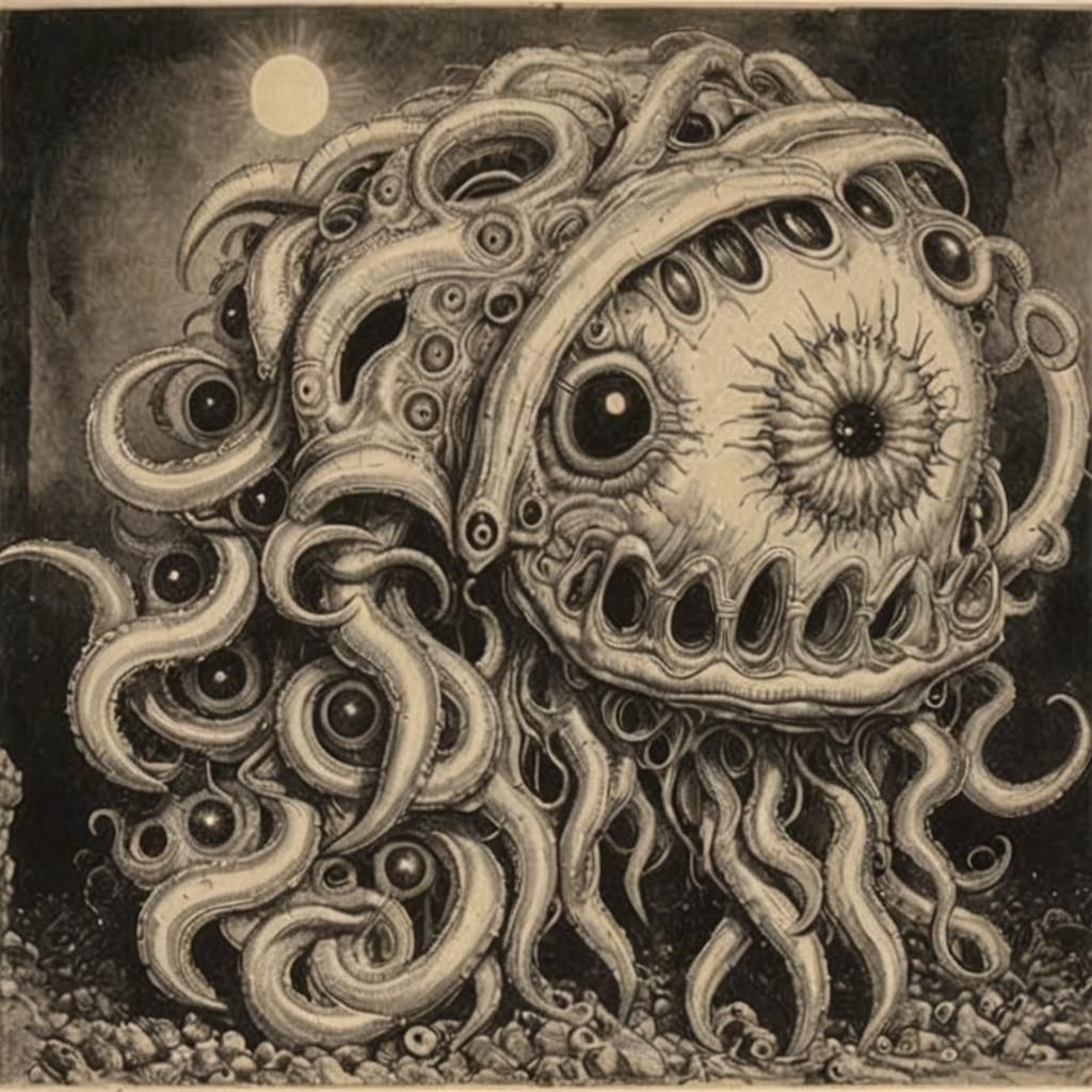 Eyeball Tentacle Monster in Hell, 1970s Panavision