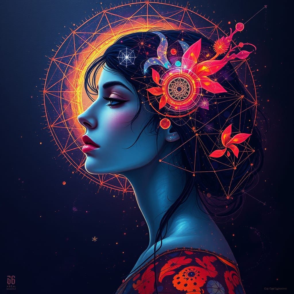 Ethereal Feminine Thoughtform in Neo-Impressionist Style