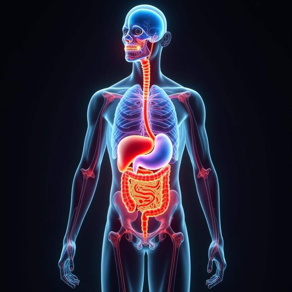 Detailed 3D Human Anatomy Visualization in Digital Art Style