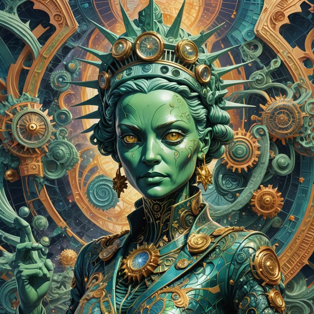 Alien Liberty: A Surreal Digital Concept Art