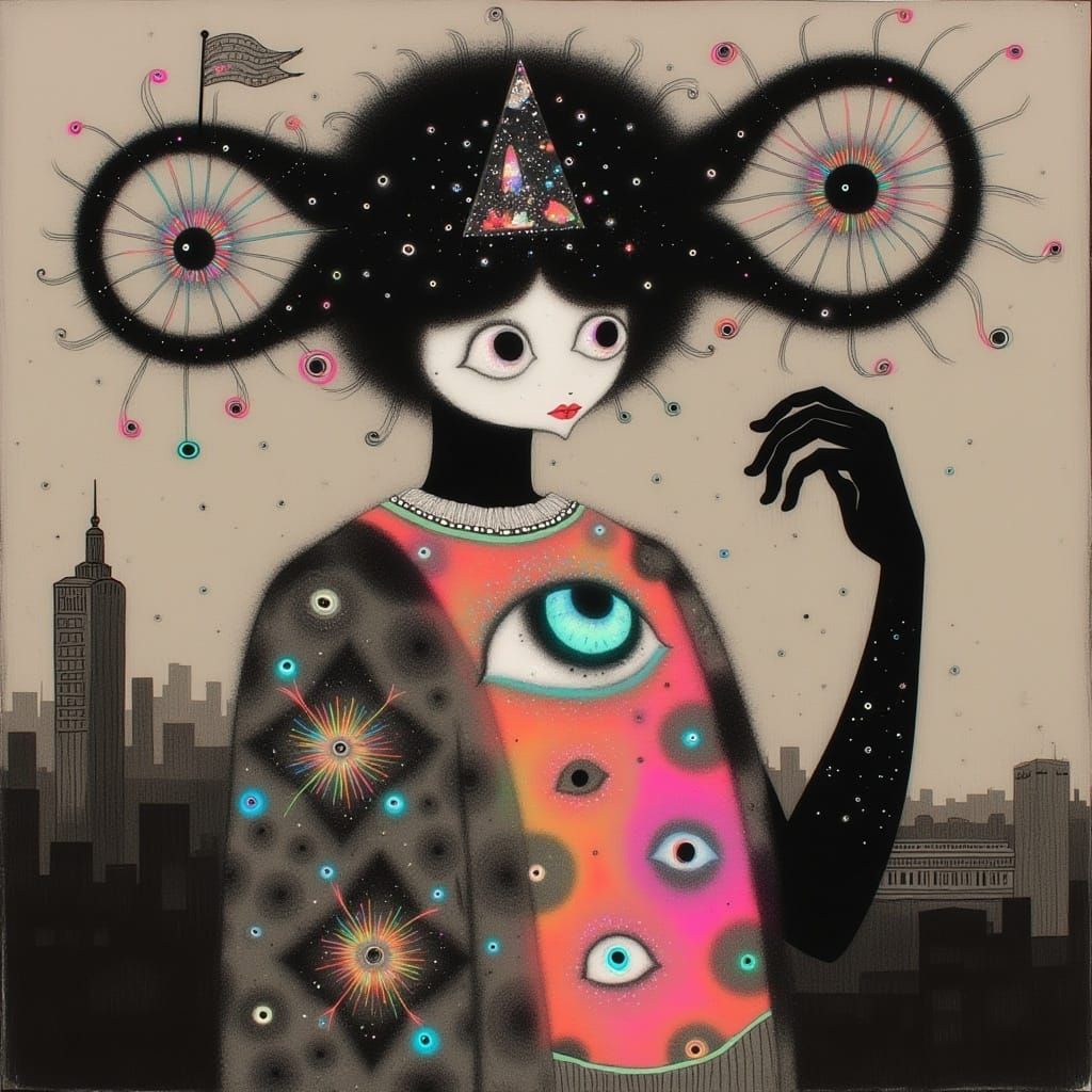 Harlequin Portrait Collage in Leyendecker Style