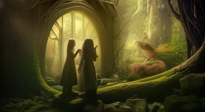 HD Octane Photography; Intricate + Beautiful Hobbit Smoking room In A Twinkling Enchanted Forest; Breathtaking Enchatmen...