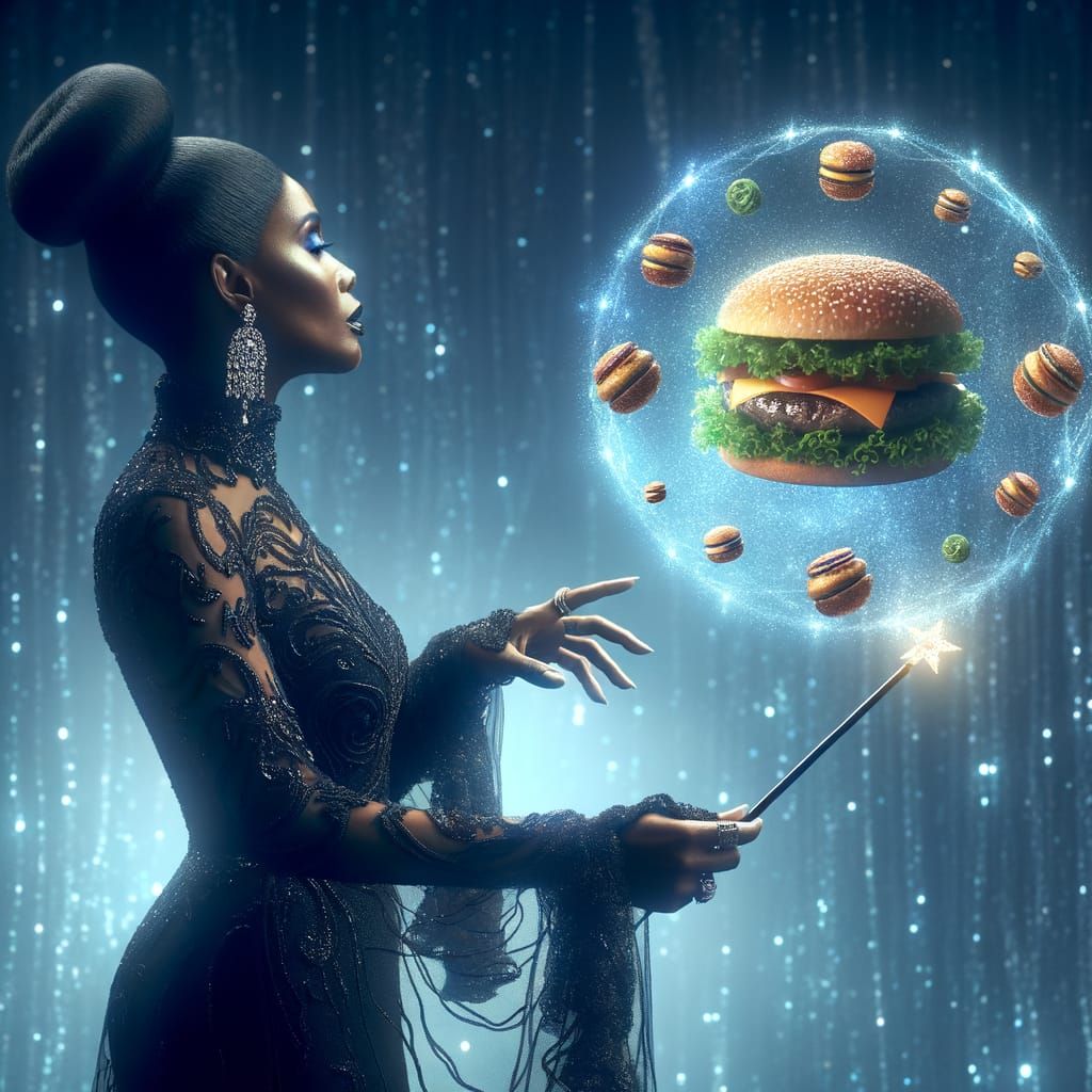Mystical Witch Conjures Holographic Burger