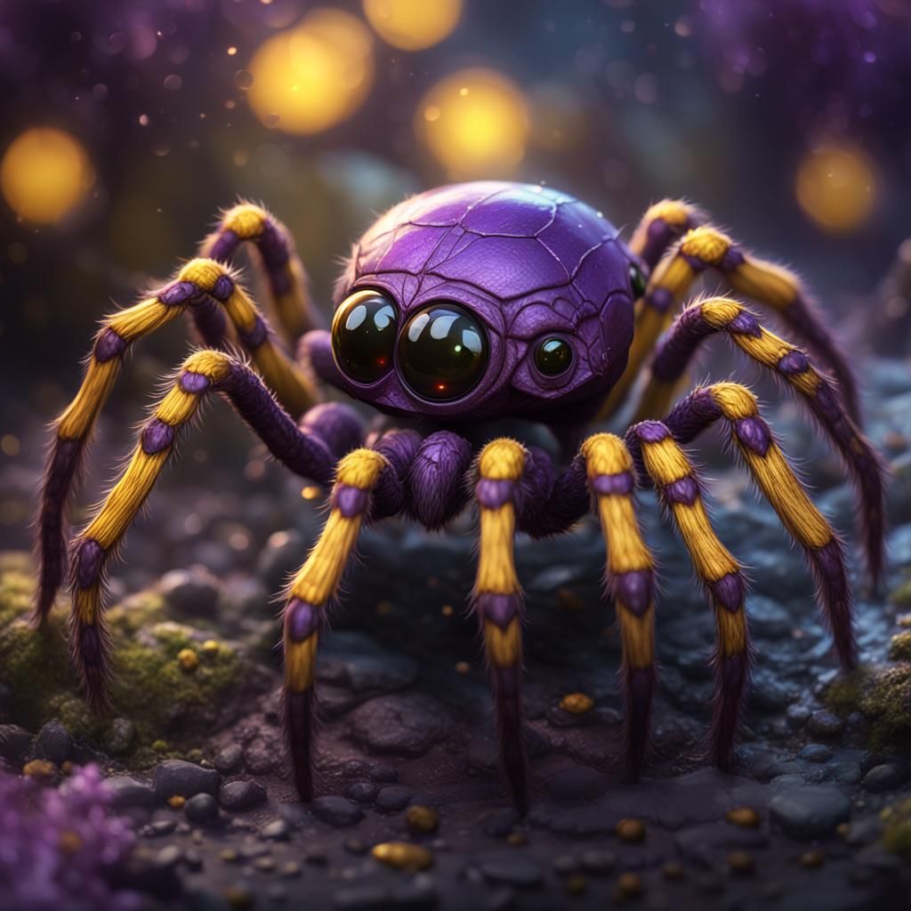 Cute Spider in Dark Fantasy Style