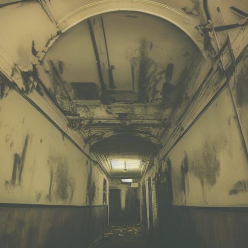 Surreal Abandoned Asylum Nightmare in Dark Cinematic Style