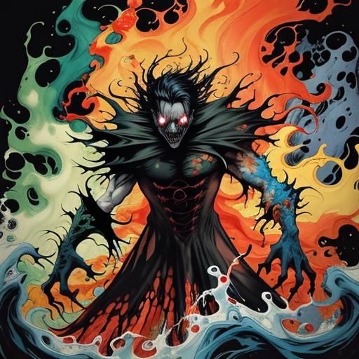 Ethereal Dracula in Liquid Watercolor Style