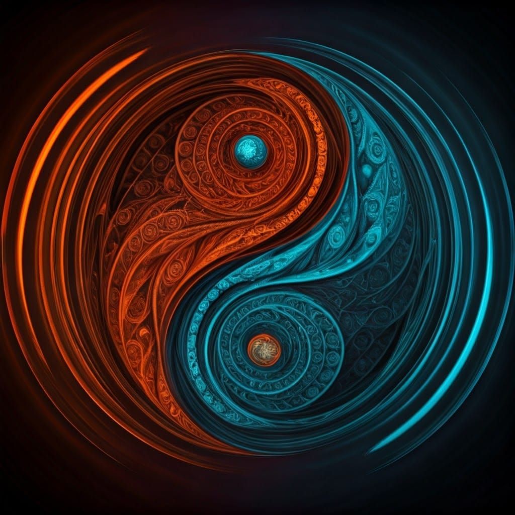 Dynamic Yin-Yang Harmony in Geometric Abstraction