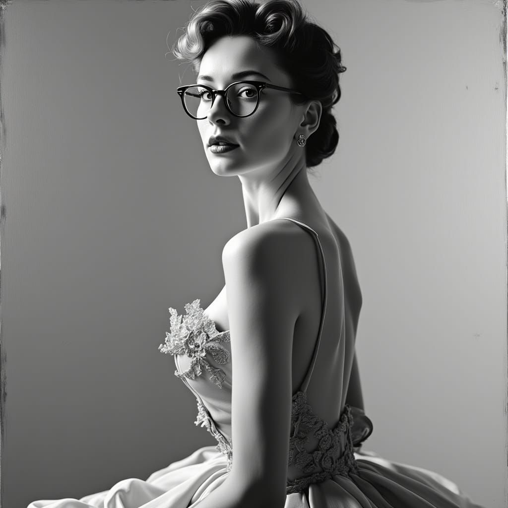 Elegant Woman in Gown: A Classic Oil Painting