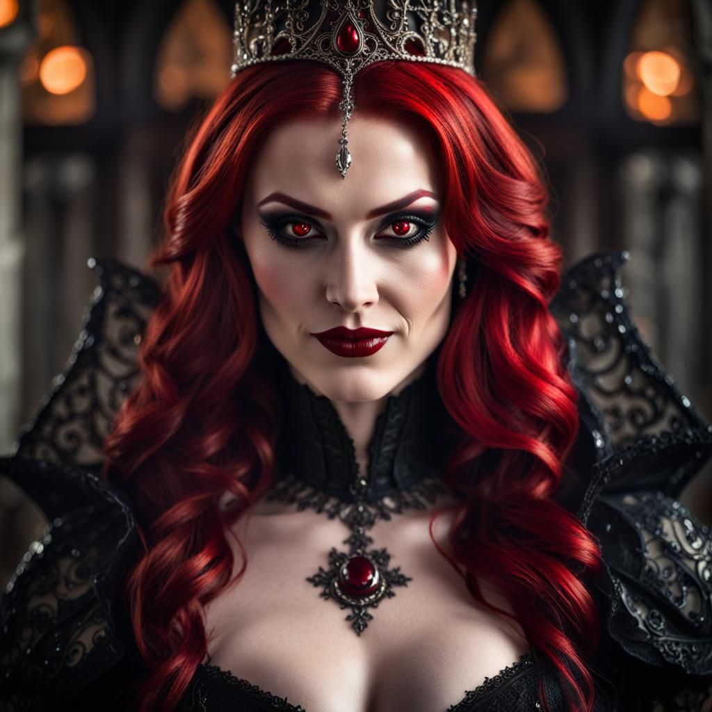 Gothic Vampiress Queen in Catholic Church