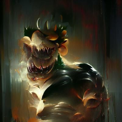 Sinister Bowser Artwork in Fantasy Style