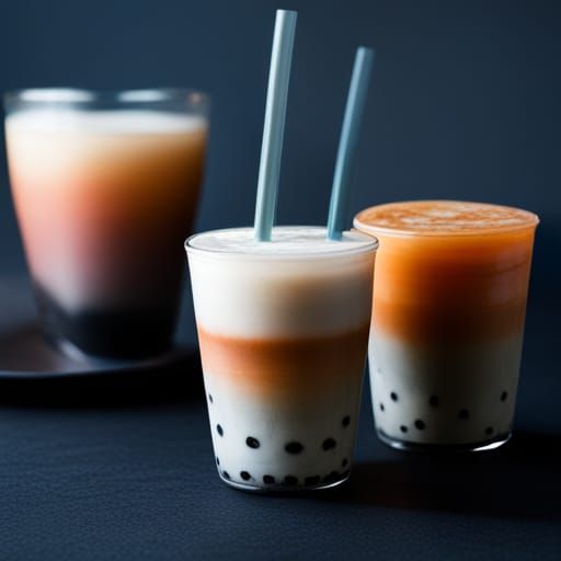 Pastel Gradient Boba Tea Still Life