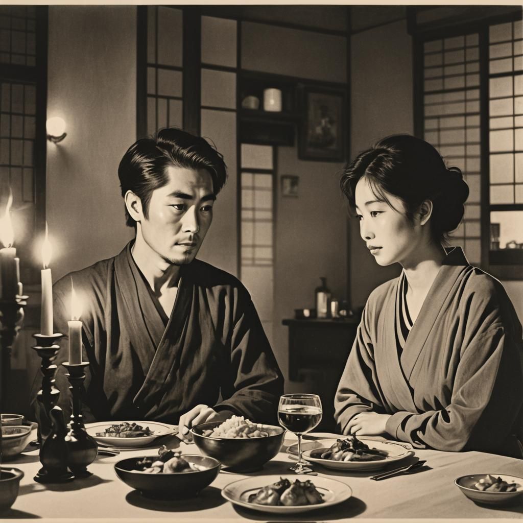 Romantic Dinner in Yoshitaka Amano Style