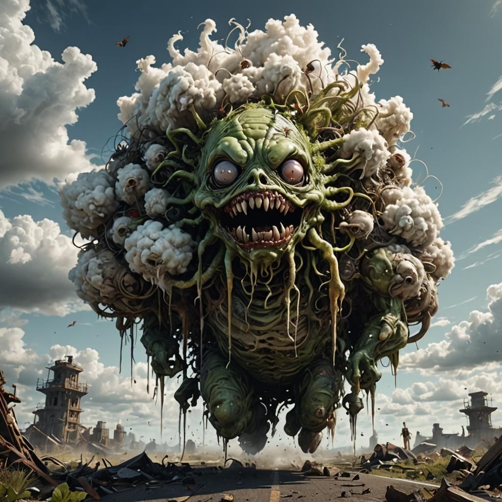 Hyperdetailed Zombie Cloud in Borderland Fantasycore Style