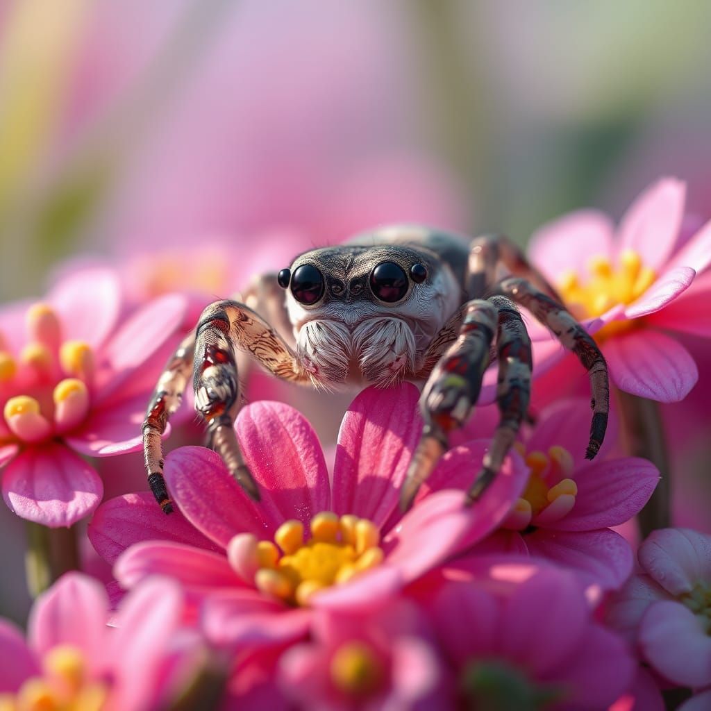Sweet Jumping Spider in Anime Style