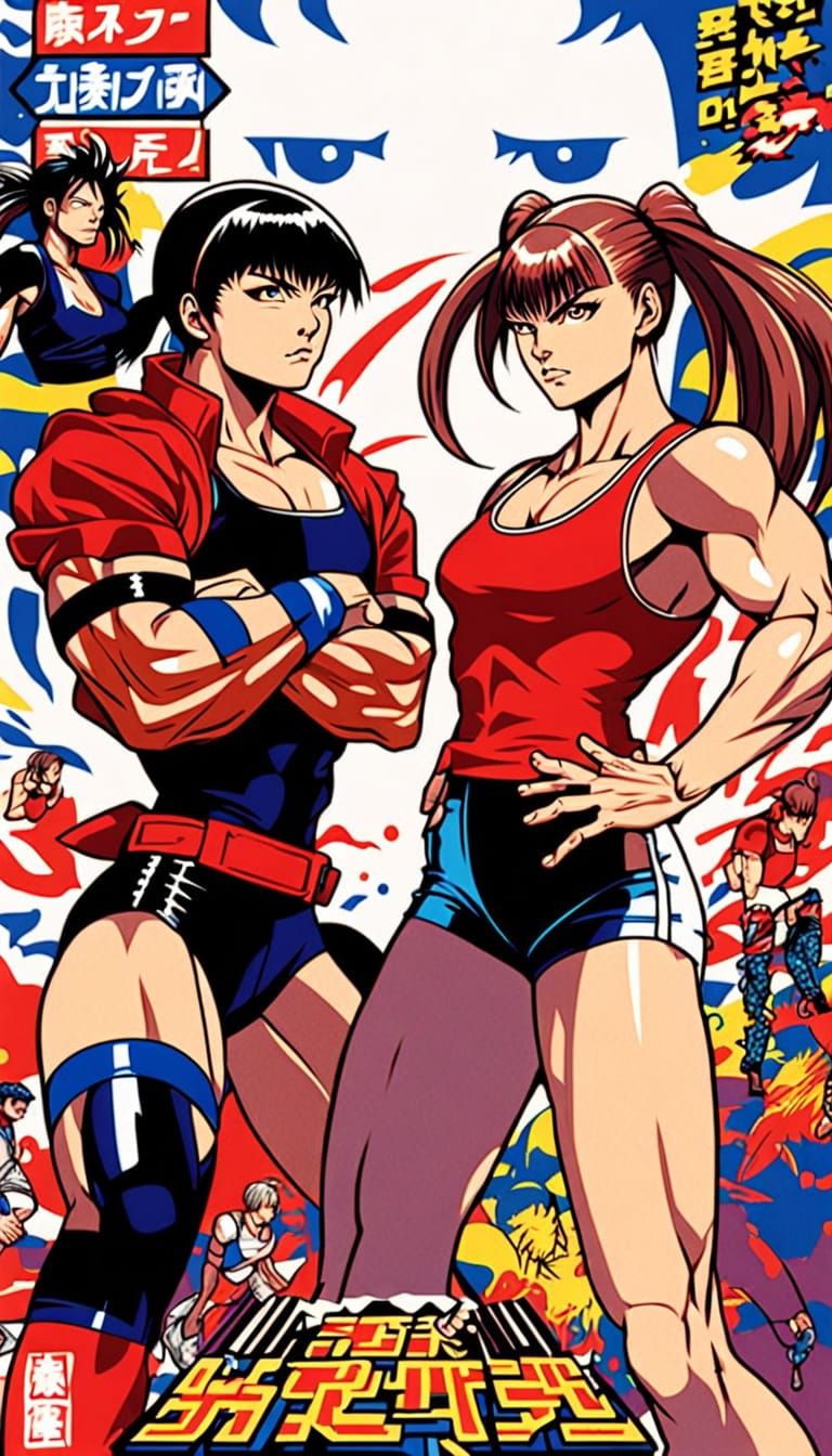 Anime Magazine Cover: Streets of Rage Female Bodybuilders