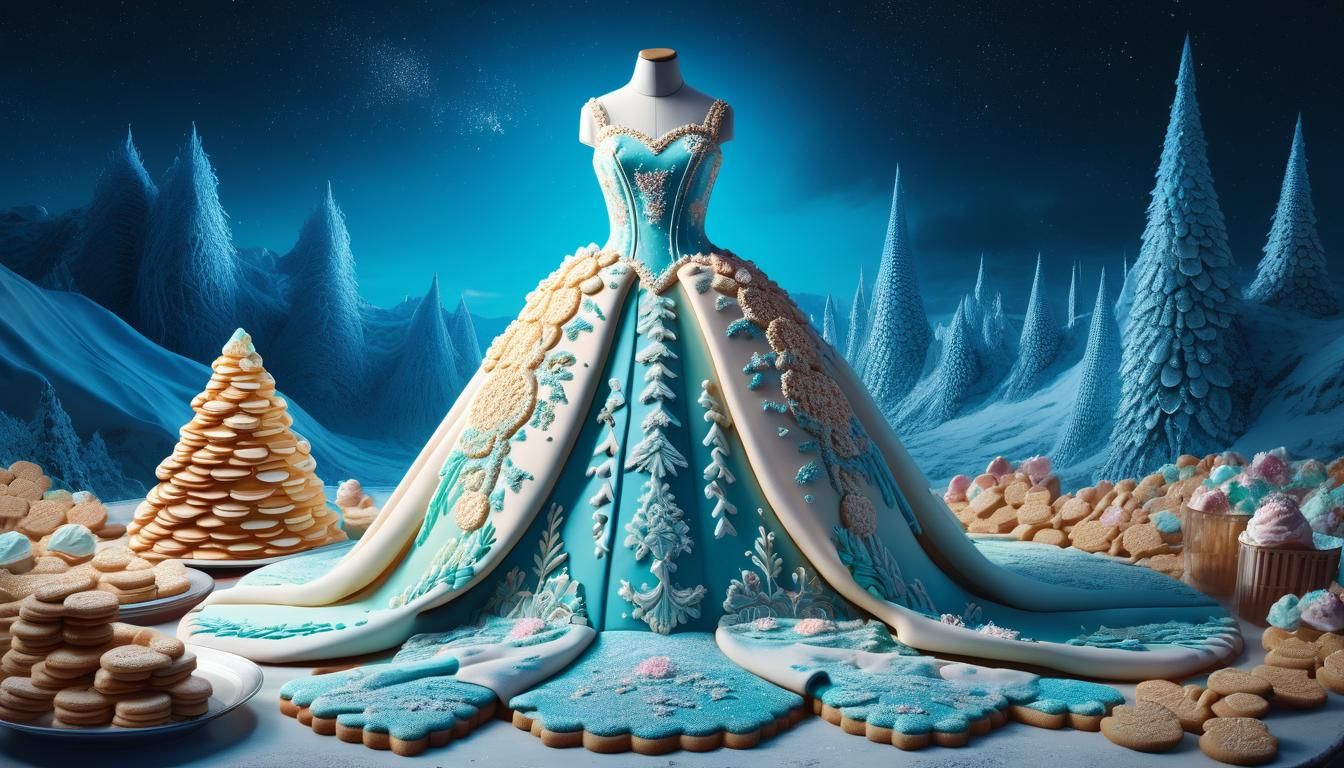 Sugar Cookie and Ice Cream Gown: Digital Matte Painting