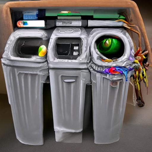 3D garbage monster
