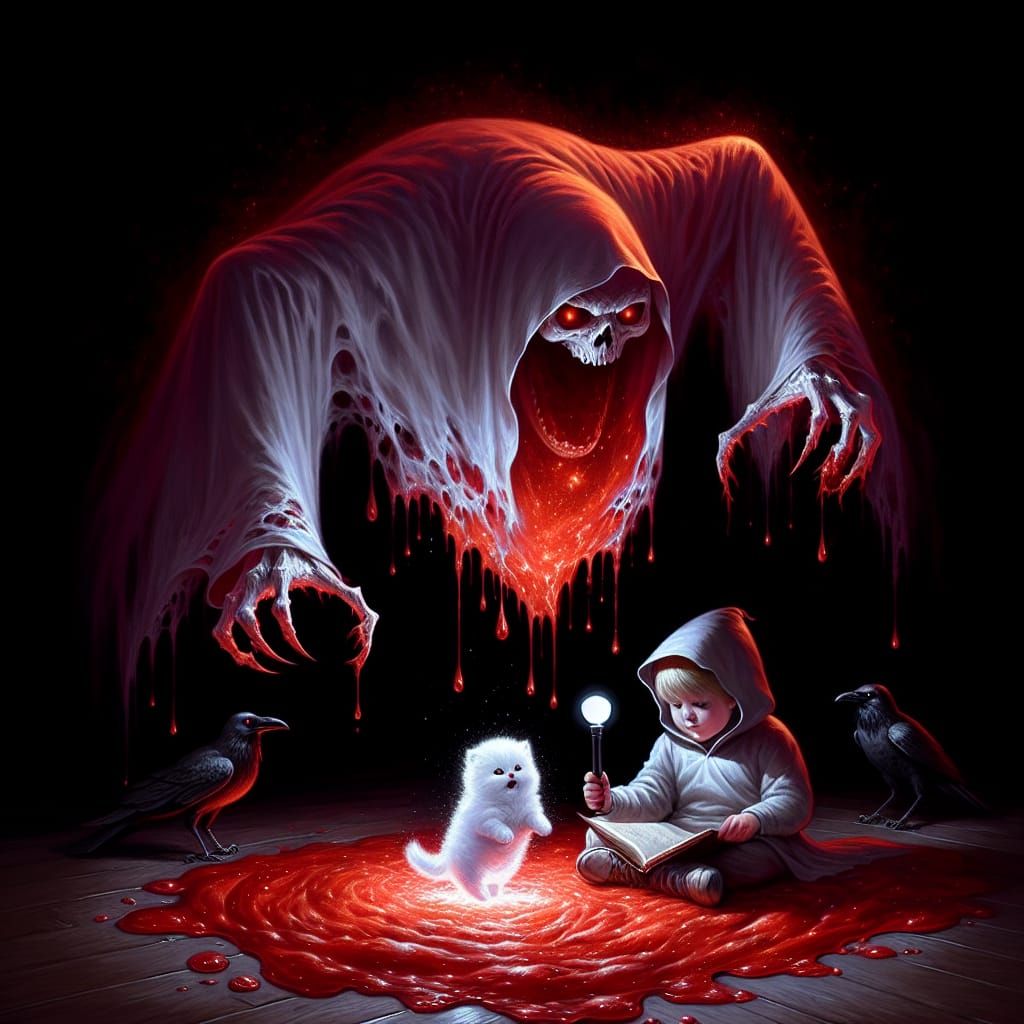 Eerie Ghostly Encounter in Digital Matte Painting