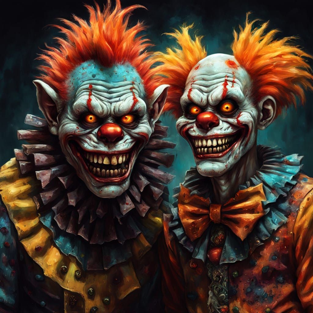 Cyberpunk Clown Zombie Boy in Meticulous, Hyperrealistic Sty...