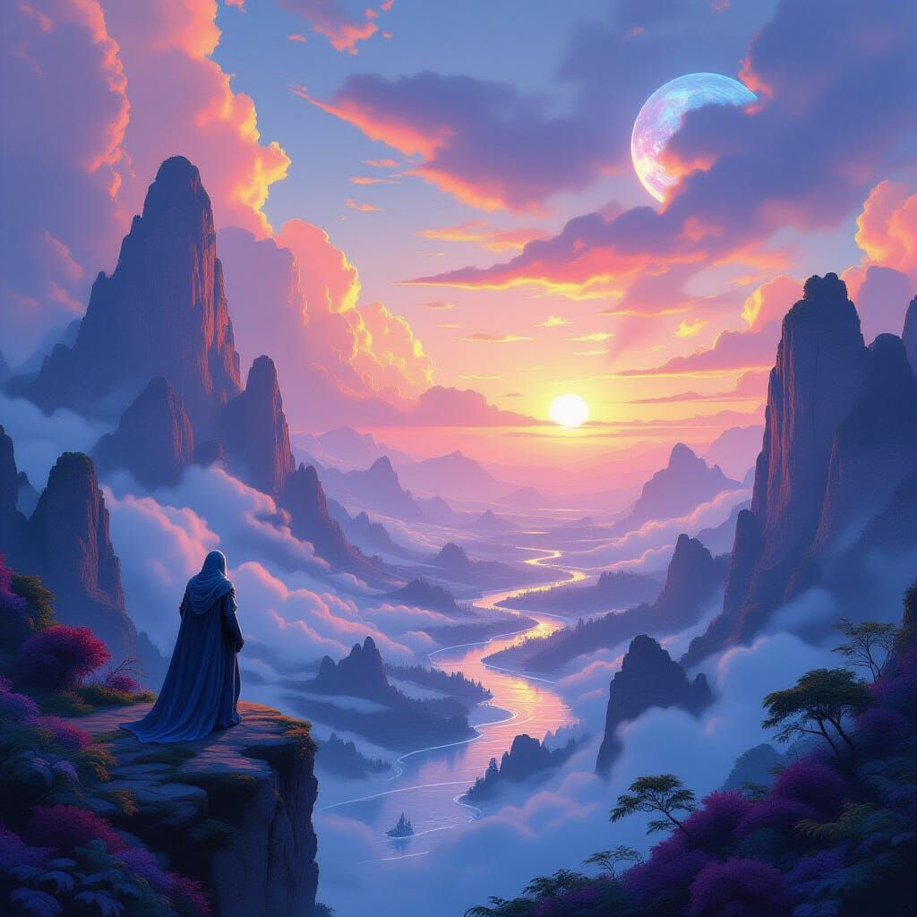 Mystical Creatures in a Dreamlike Fantasy Realm