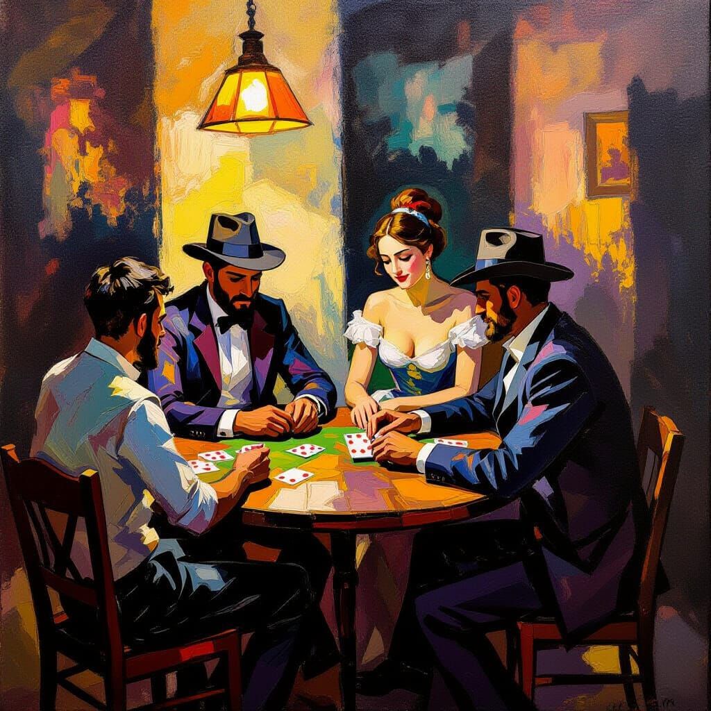 Baroque Card Game and Dance in Cezanne Style