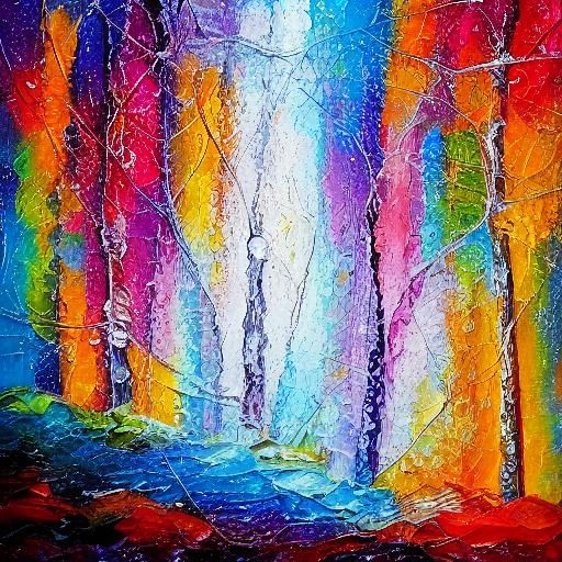 Abstract Rocks in Expressionist Impasto Oil Painting