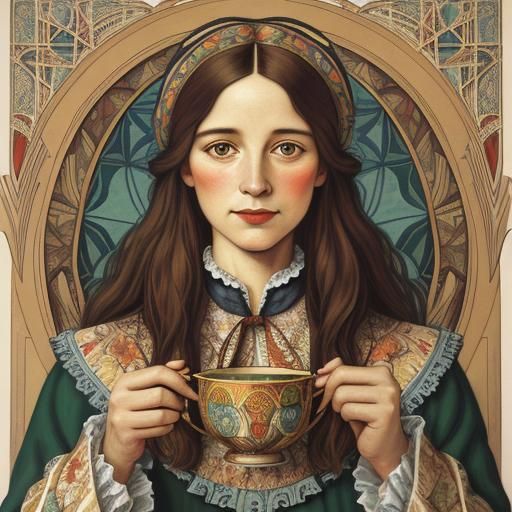 portrait: art nouveau: realism: photorealism: lithography print: patterned patchwork:
regal: Fabio Hurtado, Jacek Yerka,...